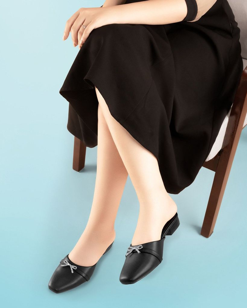 Dép Bít Mũi Hạnh Dung Khóa Nơ Xoàn HD041023AD