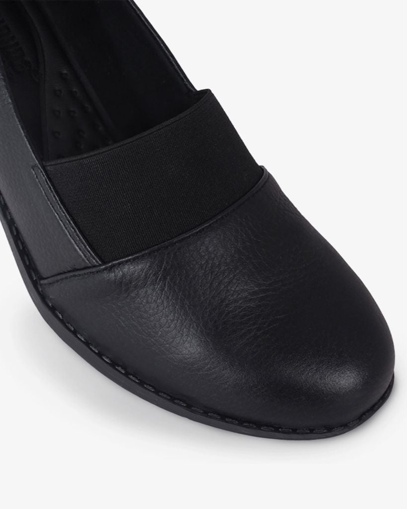 Giày Cao Gót Hạnh Dung Mũi Tròn Phối Thun HD041032AD