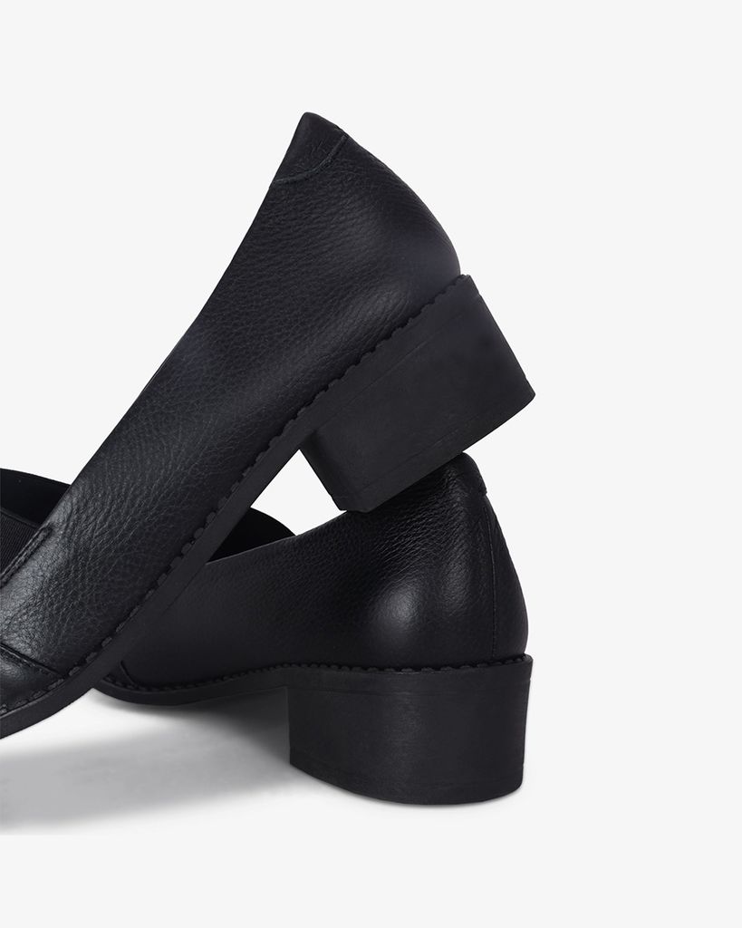 Giày Cao Gót Hạnh Dung Mũi Tròn Phối Thun HD041032AD