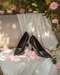 Giày Cao Gót Hạnh Dung Da Kim Tuyến HD041041AD