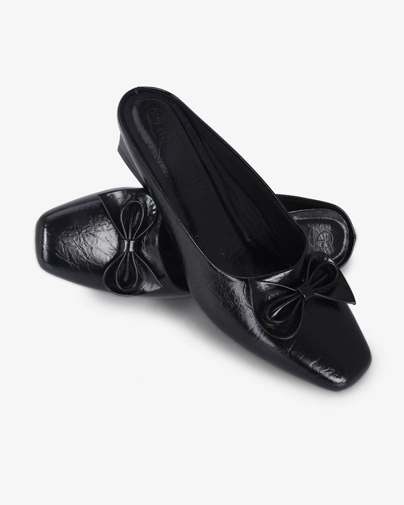 Dép Bít Mũi Hạnh Dung Mũi Vuông Khóa Nơ HD041059AD