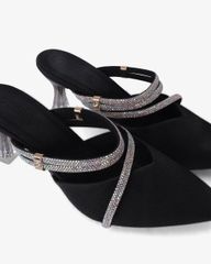 Giày Sandal Hạnh Dung Quai Đôi Bản Mảnh Đính Đá HD041065AD