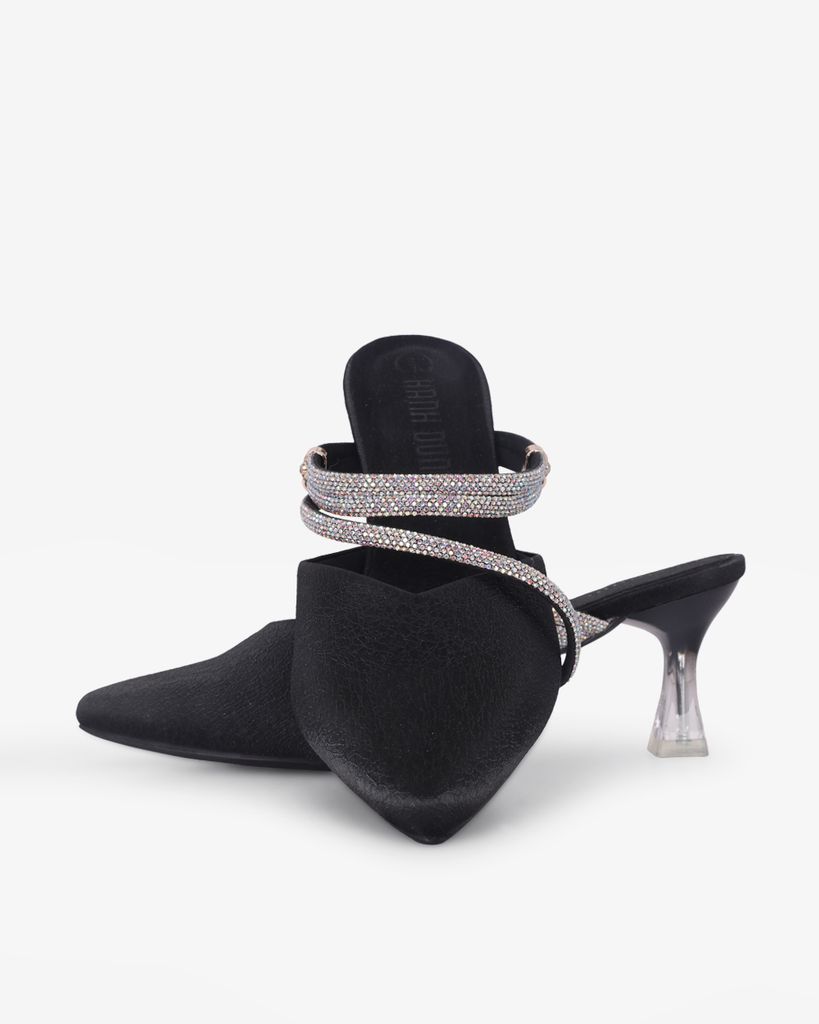 Giày Sandal Hạnh Dung Quai Đôi Bản Mảnh Đính Đá HD041065AD