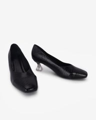 Giày Cao Gót Hạnh Dung Vân Đá Bản Đắp Mũi Vuông HD041067AD