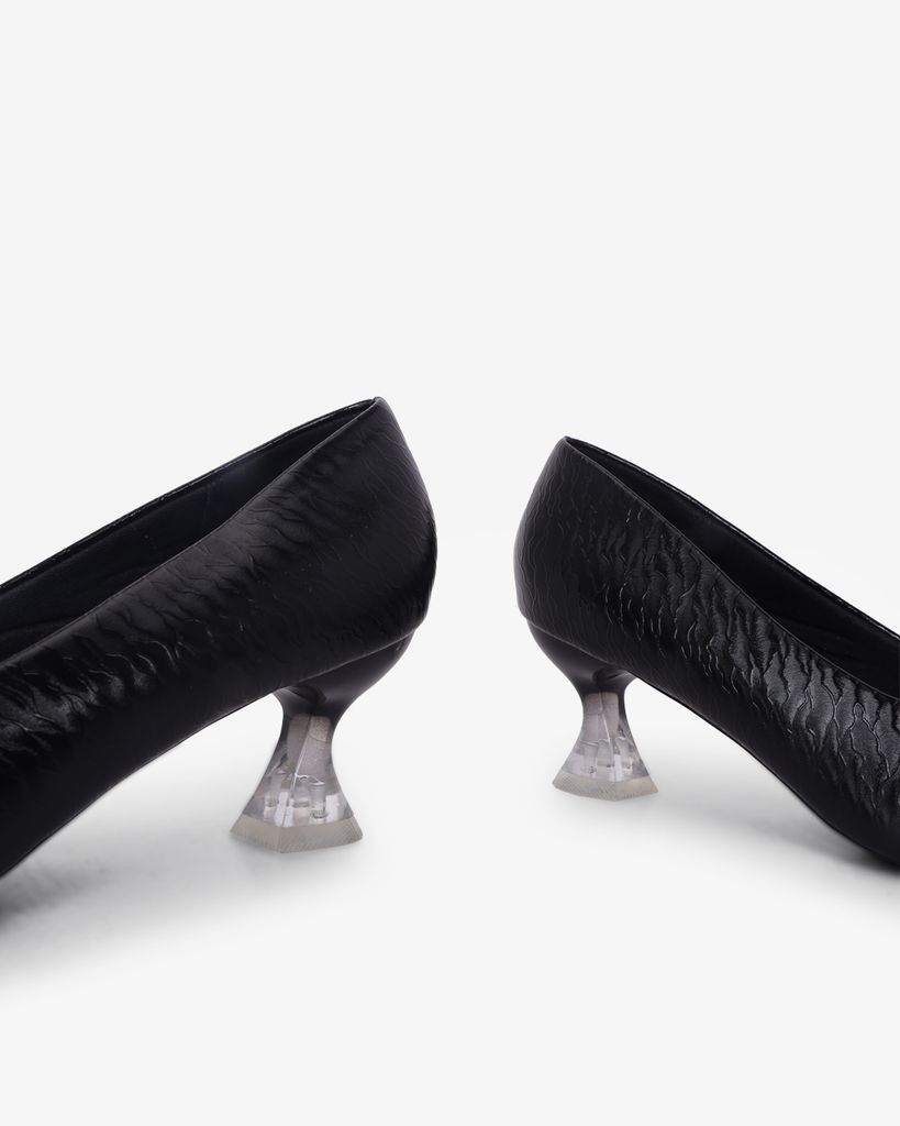 Giày Cao Gót Hạnh Dung Vân Đá Bản Đắp Mũi Vuông HD041067AD