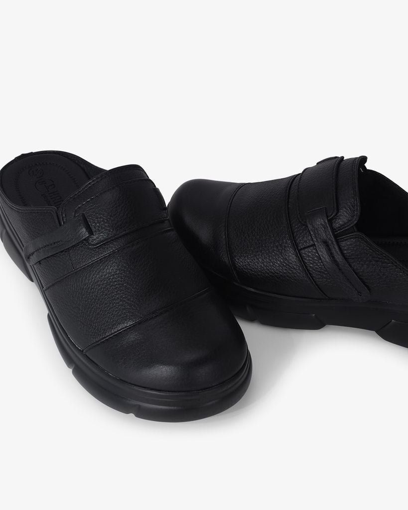 Dép Bít Mũi Hạnh Dung Quai Ngang Da Trơn HD041072AD