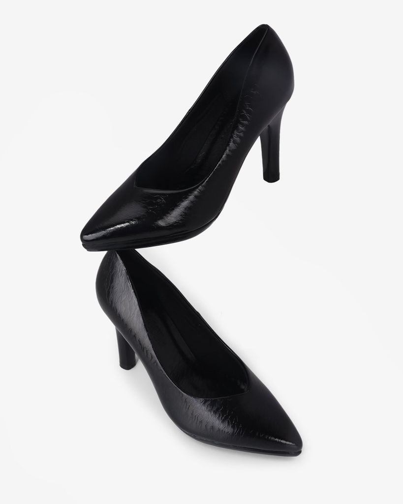 Giày Cao Gót Hạnh Dung Vân Đá Mũi Nhọn Cổ Tim HD041078AD