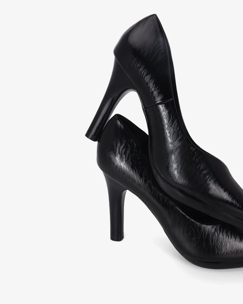 Giày Cao Gót Hạnh Dung Vân Đá Mũi Nhọn Cổ Tim HD041078AD