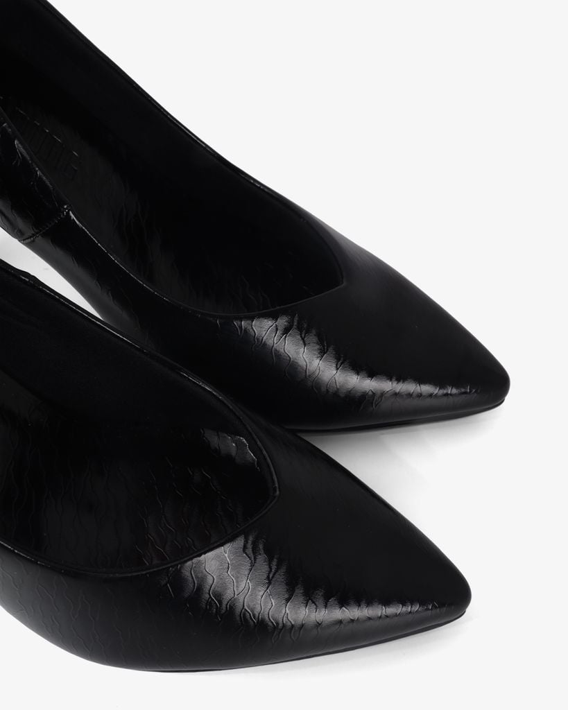 Giày Cao Gót Hạnh Dung Vân Đá Mũi Nhọn Cổ Tim HD041078AD