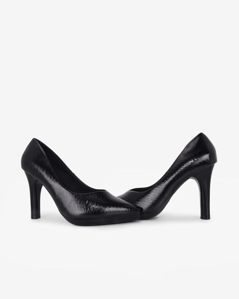 Giày Cao Gót Hạnh Dung Vân Đá Mũi Nhọn Cổ Tim HD041078AD