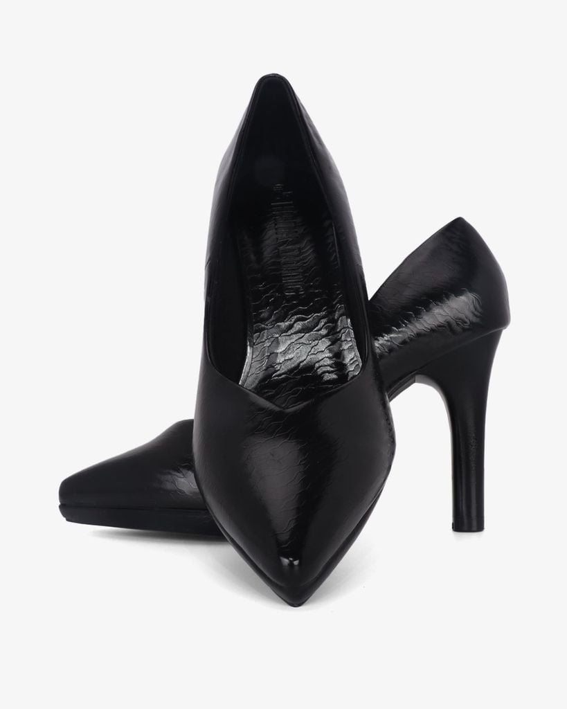 Giày Cao Gót Hạnh Dung Vân Đá Mũi Nhọn Cổ Tim HD041078AD