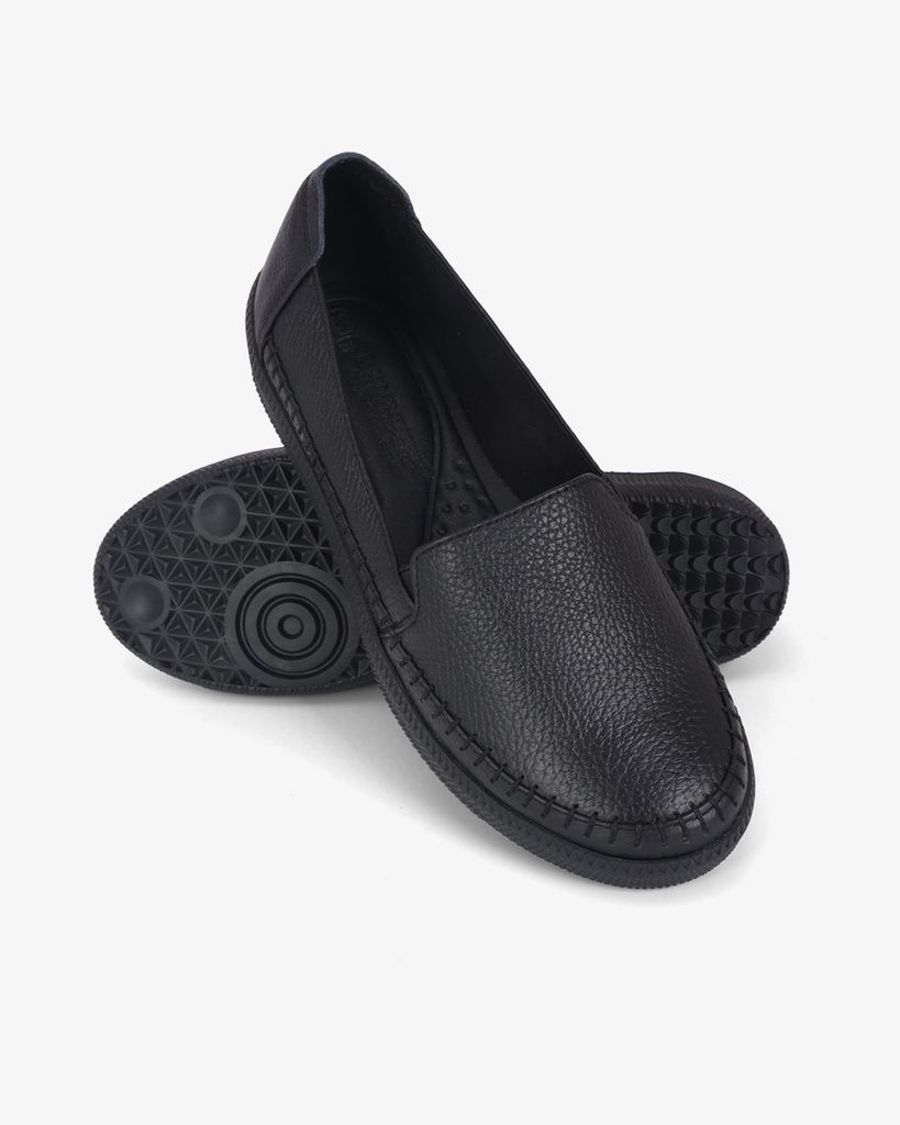 Giày Mọi Hạnh Dung Da Trơn May Chỉ Nổi HD041090AD