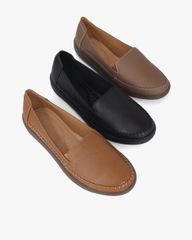 Giày Mọi Hạnh Dung Da Trơn May Chỉ Nổi HD041090AD