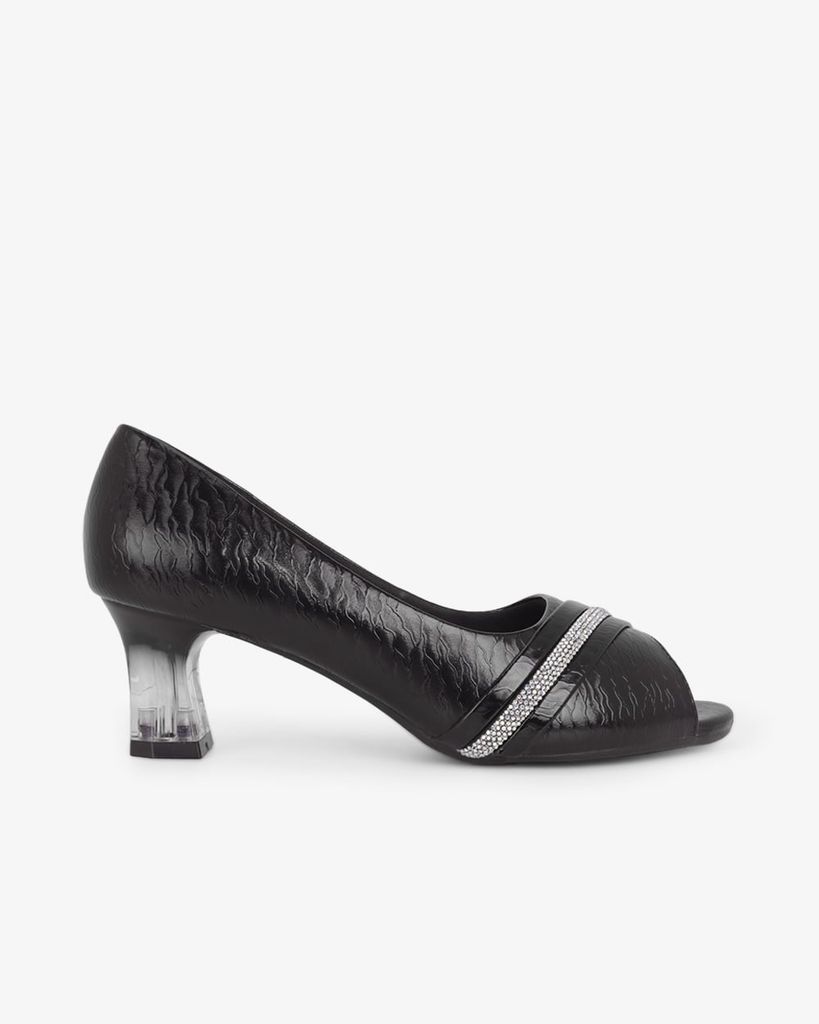 Giày Cao Gót Hạnh Dung Hở Mũi Xoàn Ngang HD041105AD