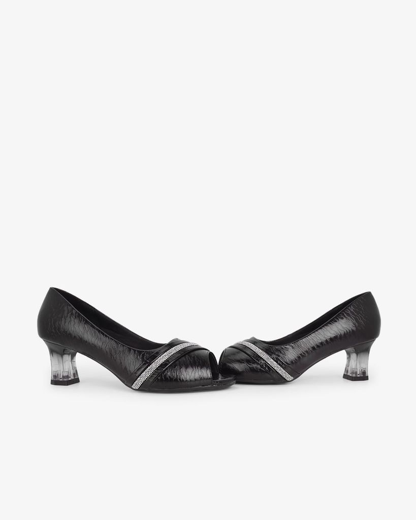 Giày Cao Gót Hạnh Dung Hở Mũi Xoàn Ngang HD041105AD