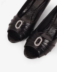 Giày Cao Gót Hạnh Dung Hở Mũi Xoàn Oval HD041106AD