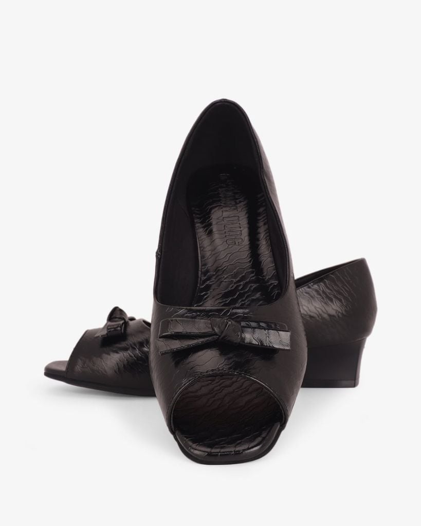 Giày Cao Gót Hạnh Dung Hở Mũi Dây Nơ HD041108AD