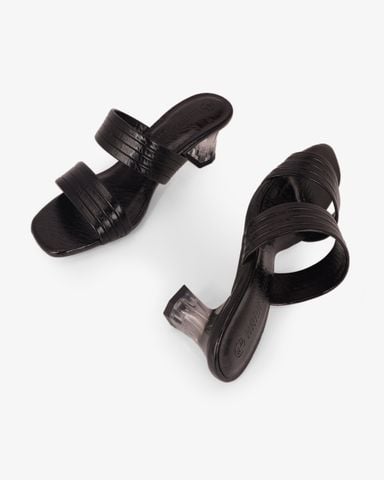 Dép Cao Gót Hạnh Dung Nhị Ngang Quai Gân Vân  HD041109AD