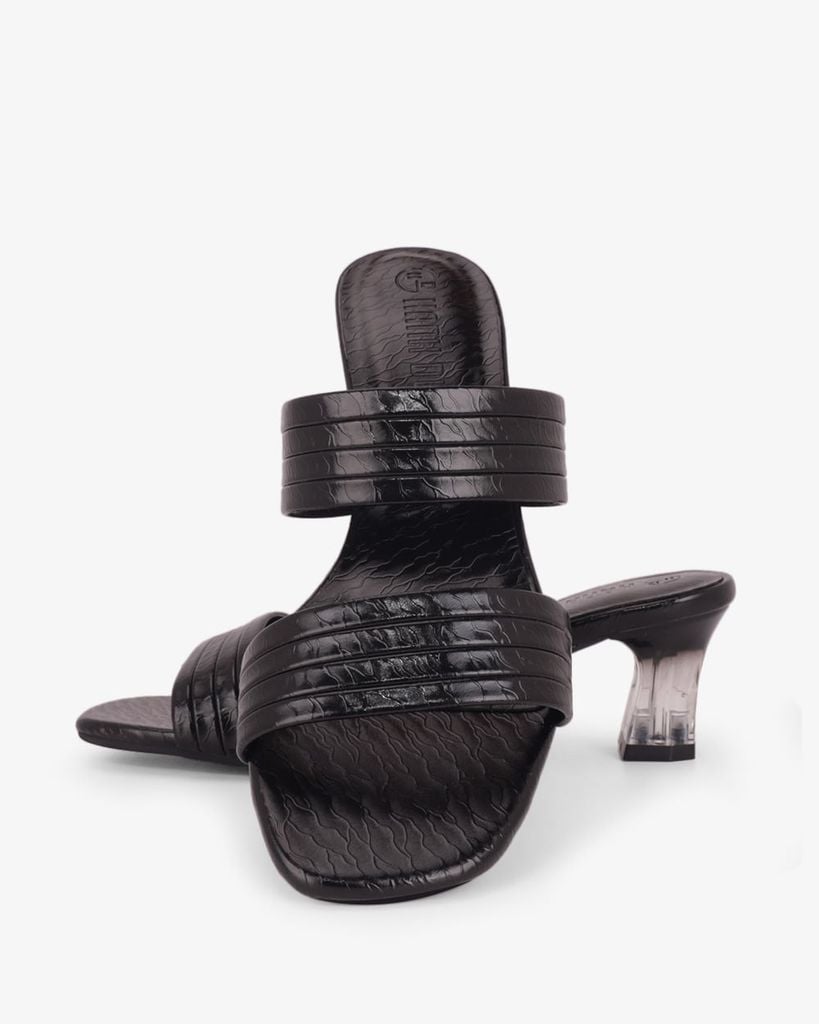 Dép Cao Gót Hạnh Dung Nhị Ngang Quai Gân Vân  HD041109AD