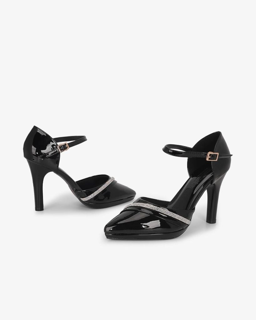 Giày Sandal Cao Gót Hạnh Dung Bít Mũi Xoàn Chéo HD041110AD