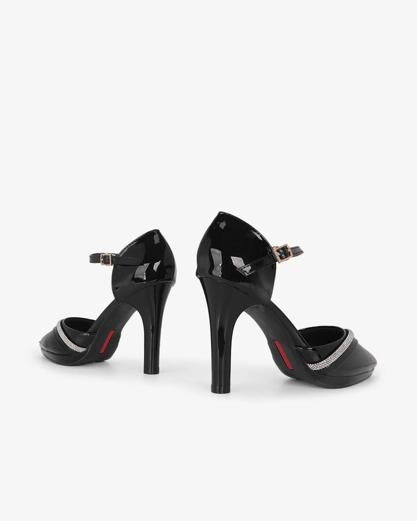 Giày Sandal Cao Gót Hạnh Dung Bít Mũi Xoàn Chéo HD041110AD