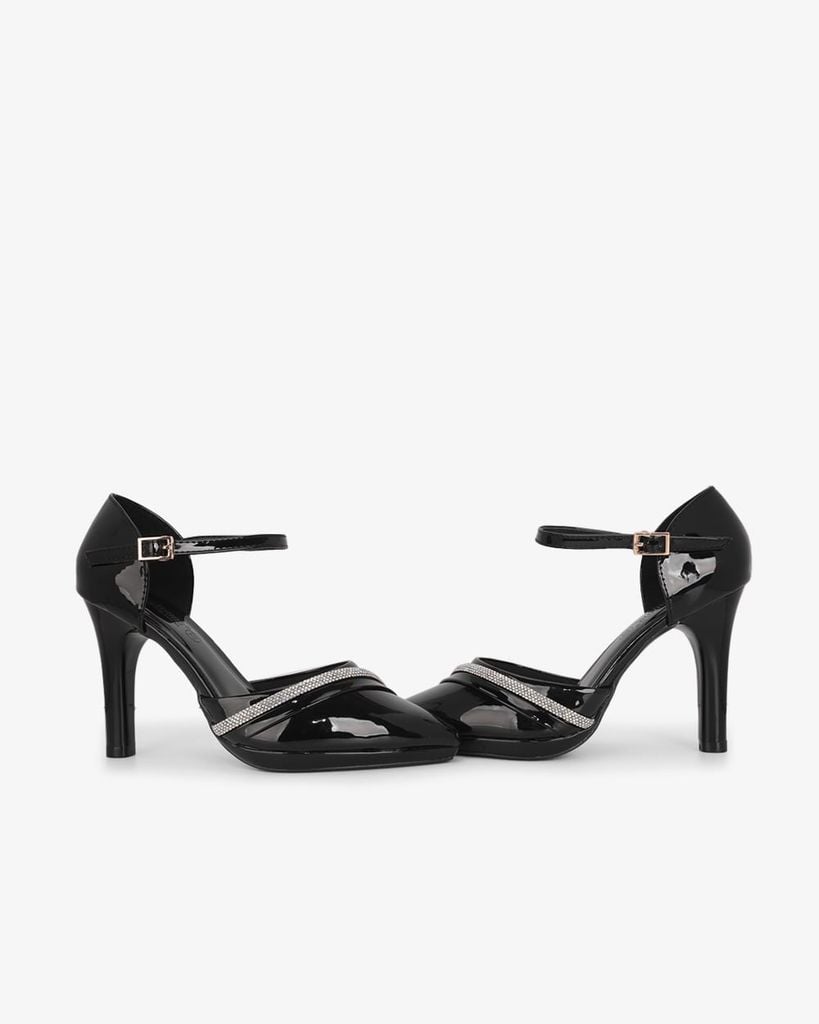 Giày Sandal Cao Gót Hạnh Dung Bít Mũi Xoàn Chéo HD041110AD