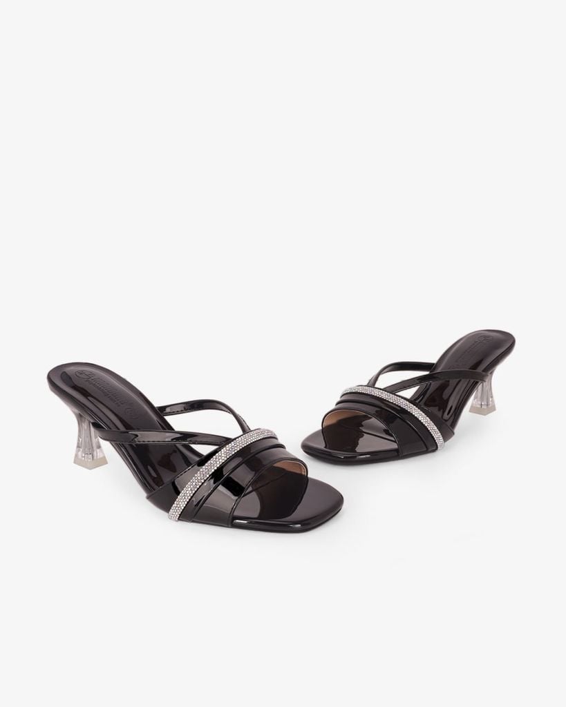 Dép Cao Gót Hạnh Dung Quai Ngang Lấp Lánh HD041111AD