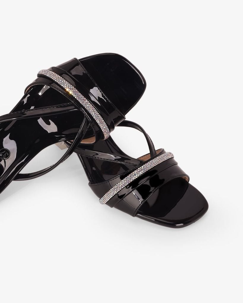 Dép Cao Gót Hạnh Dung Quai Ngang Lấp Lánh HD041111AD