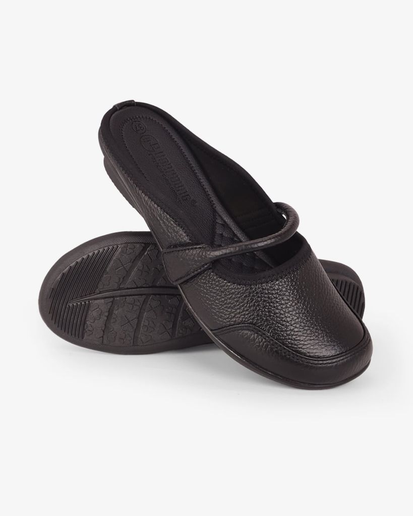 Dép Bít Mũi Hạnh Dung Chỉ Thêu Phối Quai Dán HD041113AD