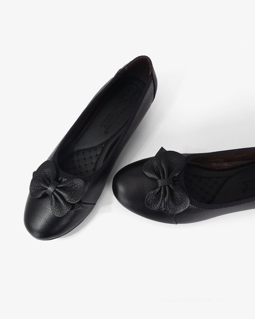 Giày Búp Bê Hạnh Dung Mũi Tròn Đính Nơ Thanh Lịch HD04945AD