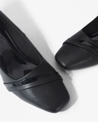 Giày Cao Gót Hạnh Dung Mũi Vuông Gót Viền Vàng HD04988AD