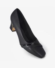 Giày Cao Gót Hạnh Dung Mũi Vuông Gót Viền Vàng HD04988AD