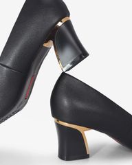 Giày Cao Gót Hạnh Dung Mũi Vuông Gót Viền Vàng HD04988AD