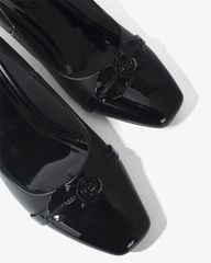 Giày Cao Gót Hạnh Dung Mũi Vuông Nơ Hoa Gót Mica HD04990AD