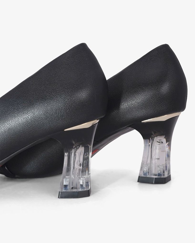 Giày Cao Gót Hạnh Dung Mũi Vuông Nơ Hoa Gót Mica HD04990AD