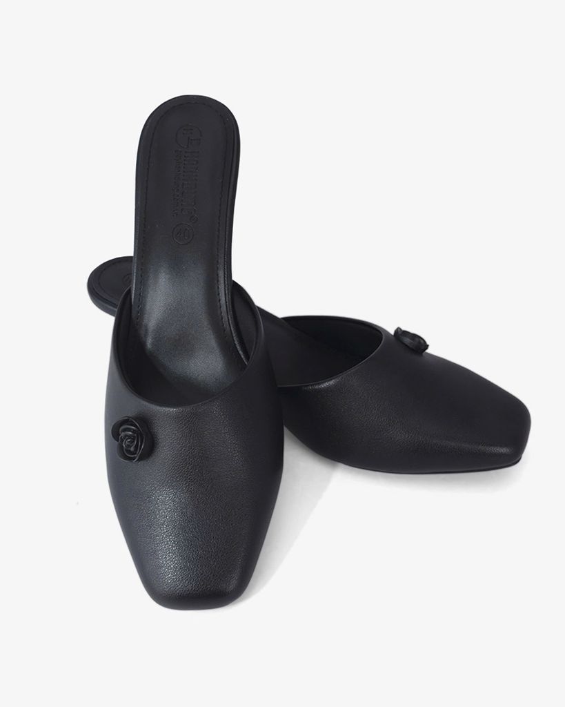 Dép Bít Mũi Hạnh Dung Mũi Vuông Hoa Hồng HD04995AD