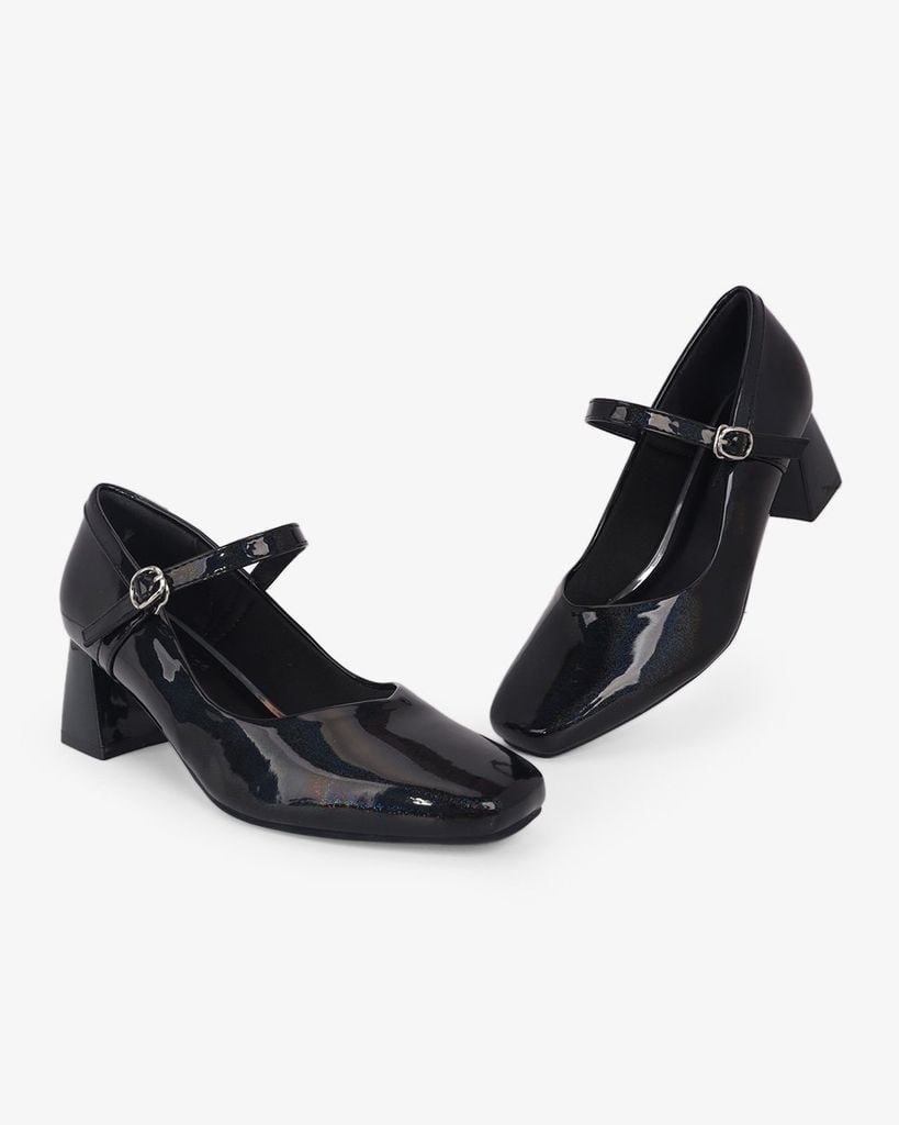 Giày Cao Gót Hạnh Dung Da Bóng Kim Tuyến HD0658BA