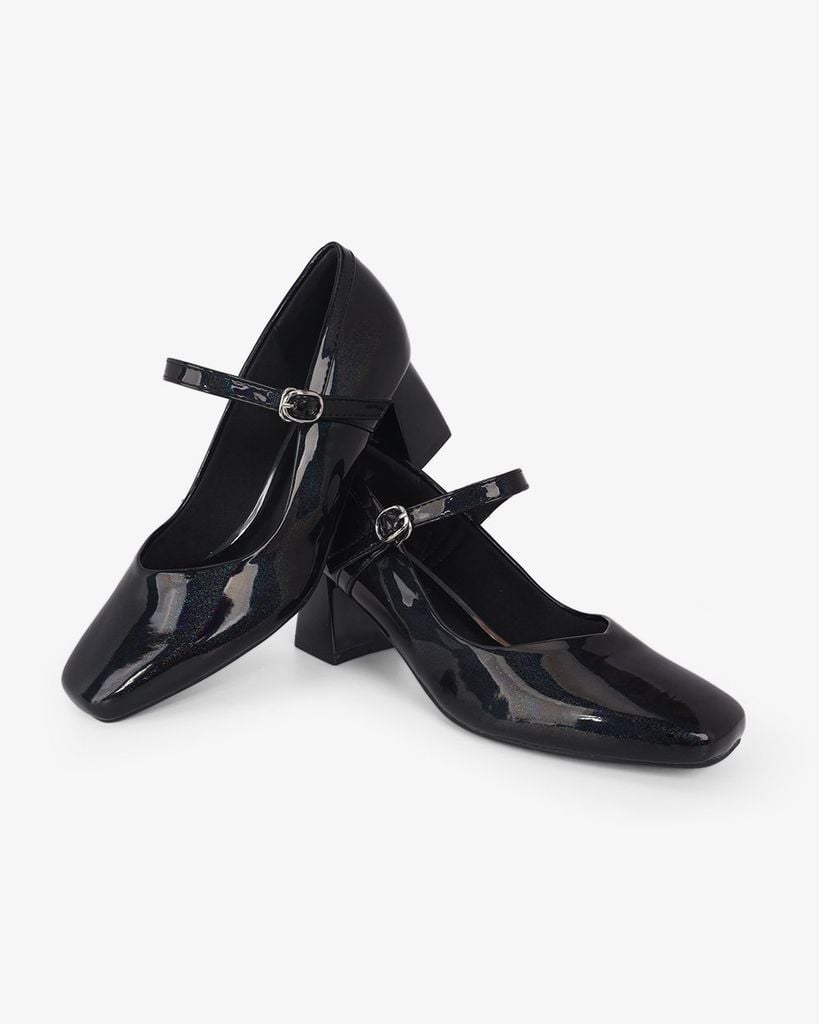 Giày Cao Gót Hạnh Dung Da Bóng Kim Tuyến HD0658BA