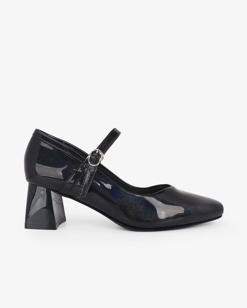 Giày Cao Gót Hạnh Dung Da Bóng Kim Tuyến HD0658BA