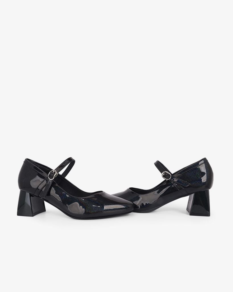 Giày Cao Gót Hạnh Dung Da Bóng Kim Tuyến HD0658BA