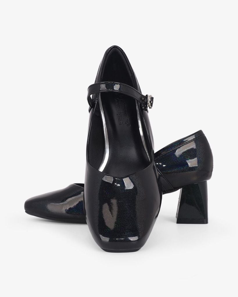 Giày Cao Gót Hạnh Dung Da Bóng Kim Tuyến HD0658BA