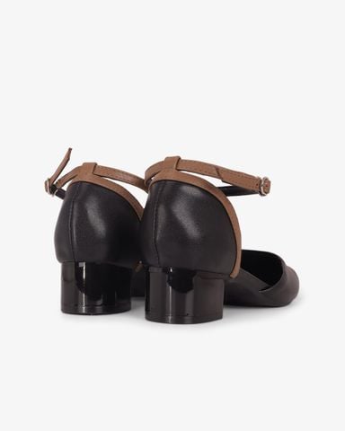 Giày Sandal Cao Gót Hạnh Dung Mũi Vuông Da Mềm HD0663BA