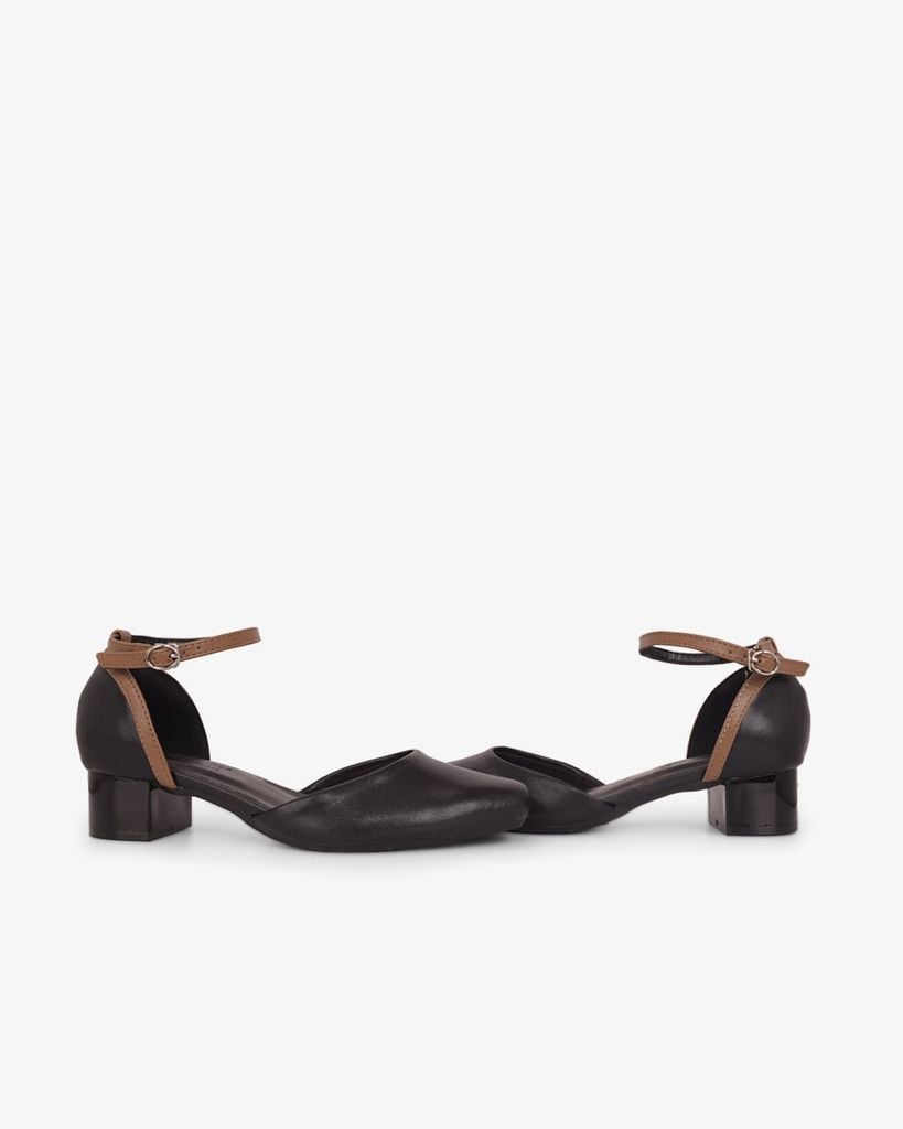 Giày Sandal Cao Gót Hạnh Dung Mũi Vuông Da Mềm HD0663BA