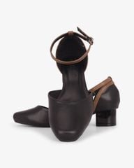 Giày Sandal Cao Gót Hạnh Dung Mũi Vuông Da Mềm HD0663BA