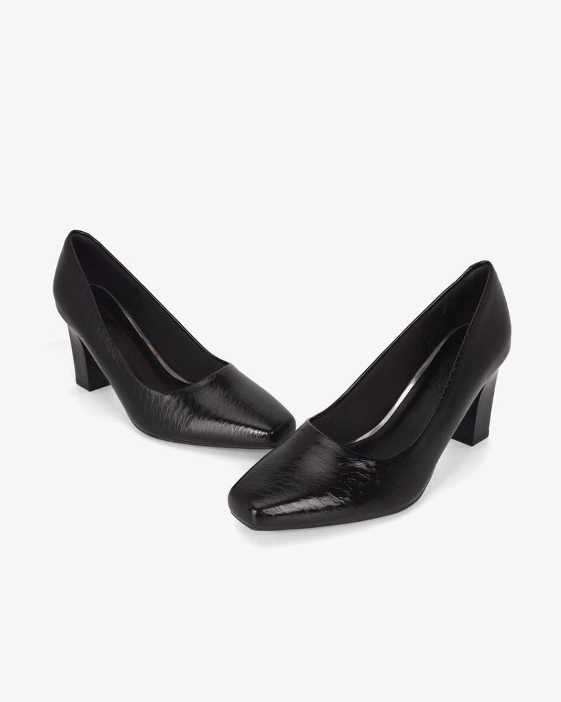 Giày Cao Gót Hạnh Dung Vân Lụa Mũi Vuông HD0668BA