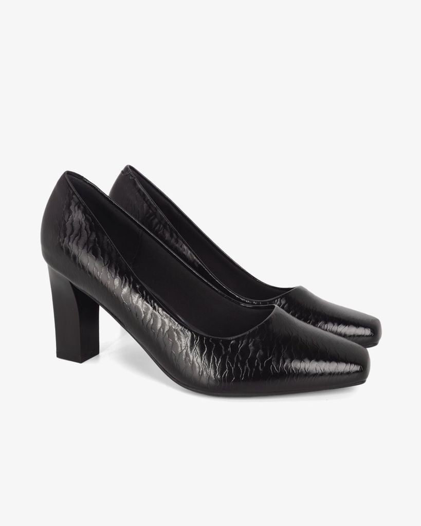 Giày Cao Gót Hạnh Dung Vân Lụa Mũi Vuông HD0668BA