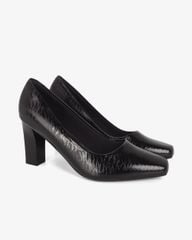 Giày Cao Gót Hạnh Dung Vân Lụa Mũi Vuông HD0668BA