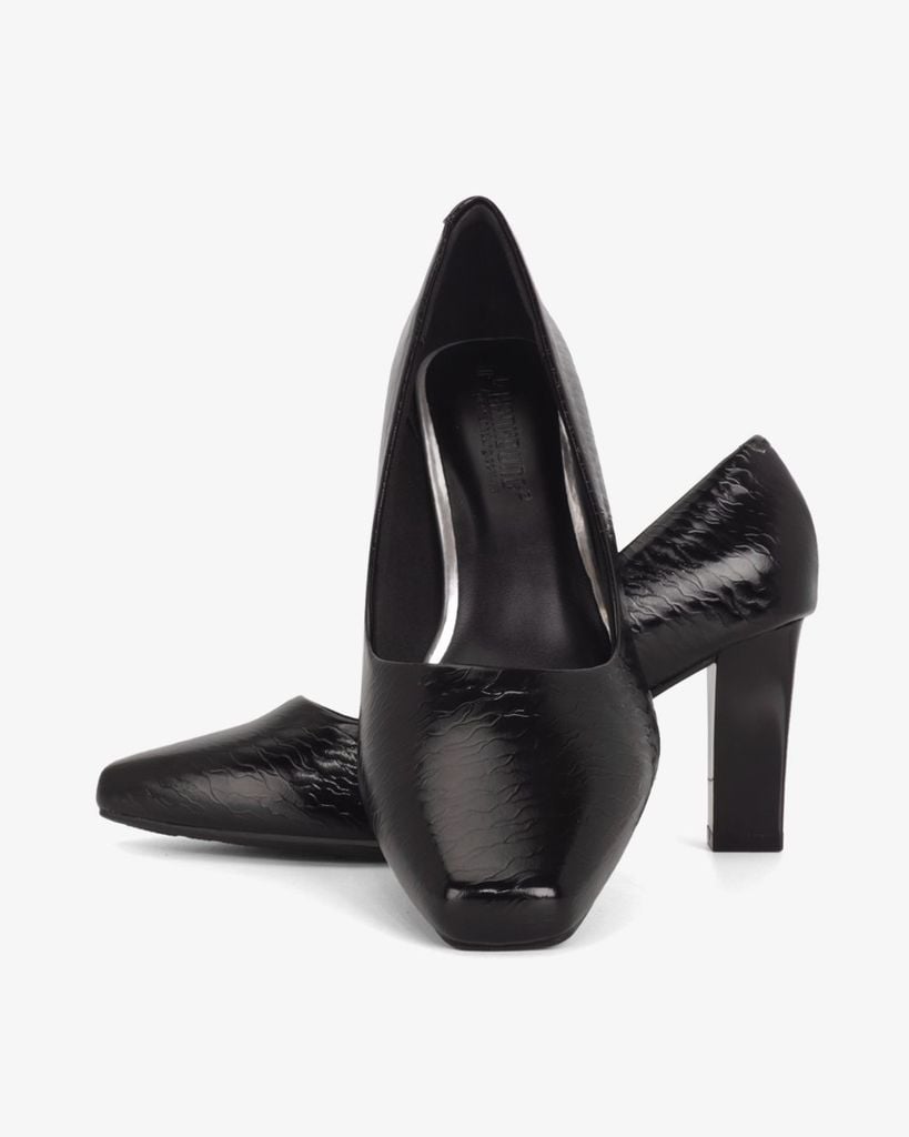 Giày Cao Gót Hạnh Dung Vân Lụa Mũi Vuông HD0668BA