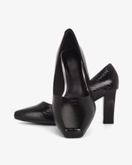 Giày Cao Gót Hạnh Dung Vân Lụa Mũi Vuông HD0668BA