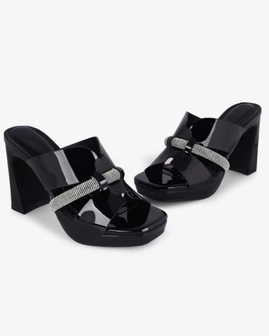 Dép Cao Gót Hạnh Dung Gót Trụ Bản Phối HD0903AS